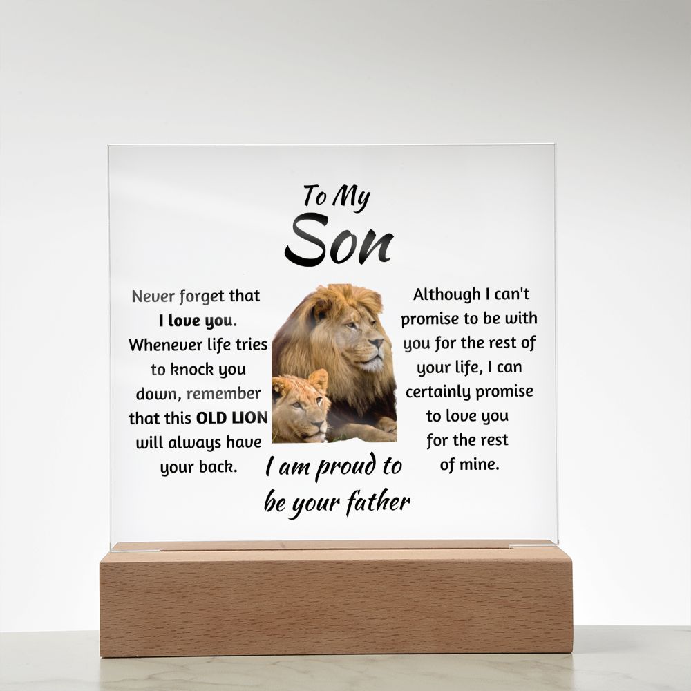 To My Son - Square Acrylic Plaque