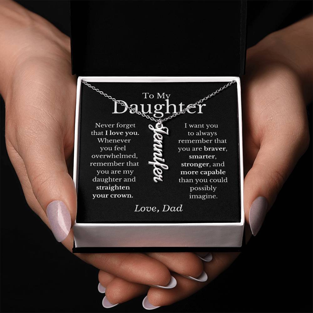 Father to Daughter - Vertical Name Necklace