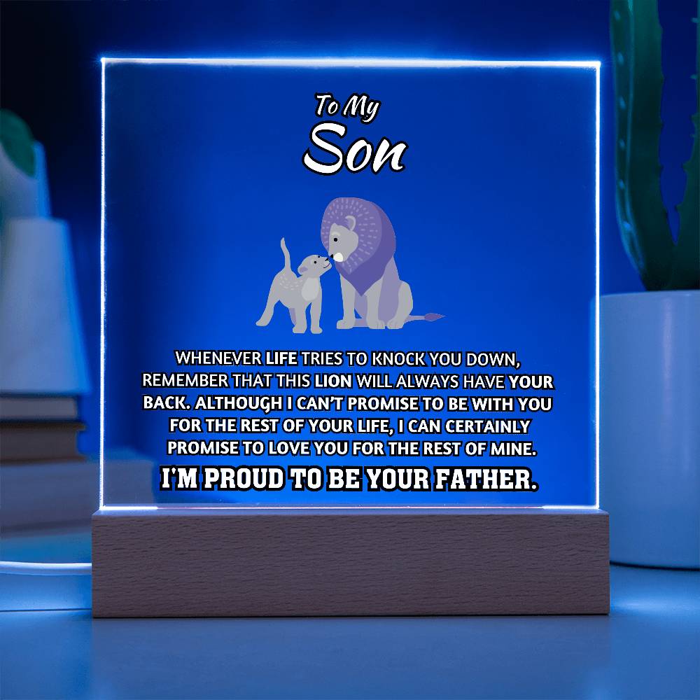 Light-Up Acrylic Plaque - Father to Son