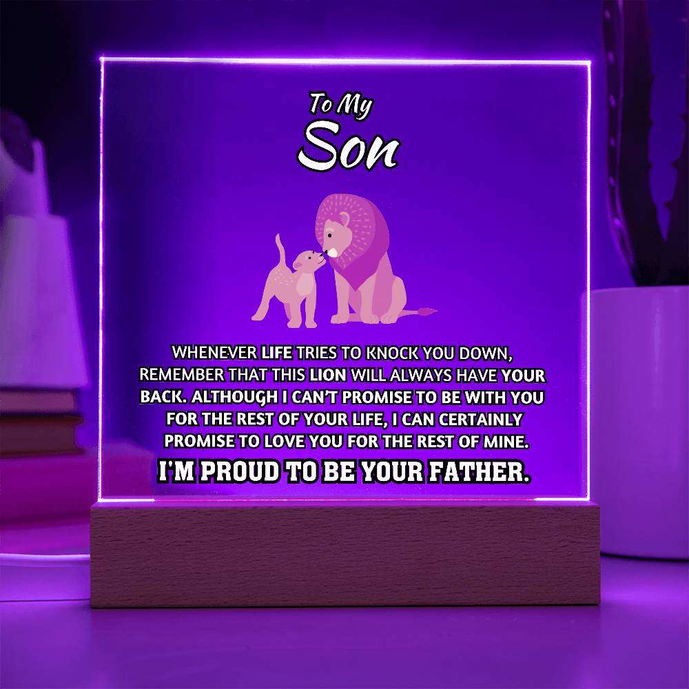 Light-Up Acrylic Plaque - Father to Son