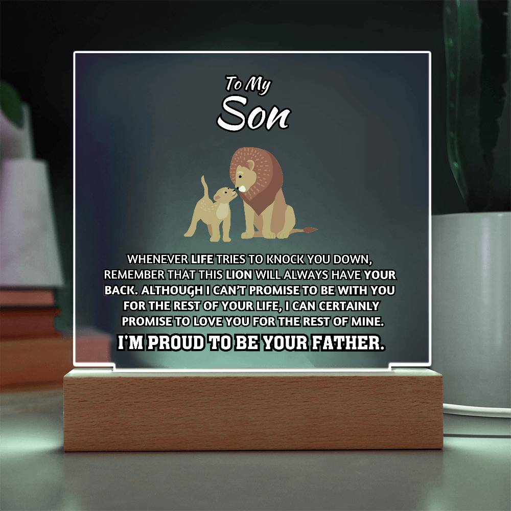 Light-Up Acrylic Plaque - Father to Son