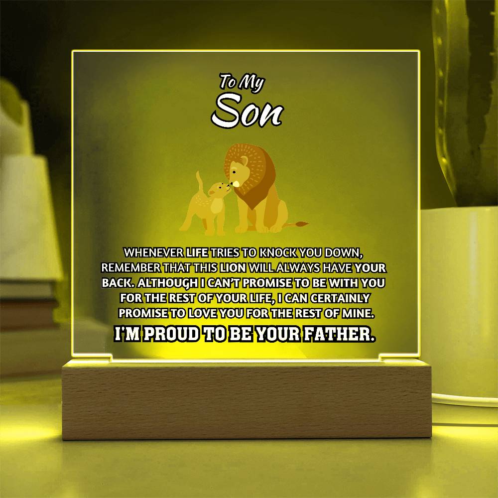 Light-Up Acrylic Plaque - Father to Son