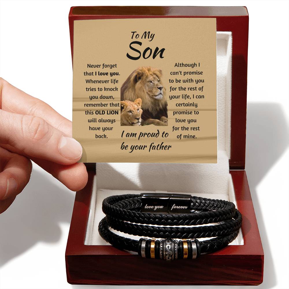 To My Son - Men's Leather Bracelet