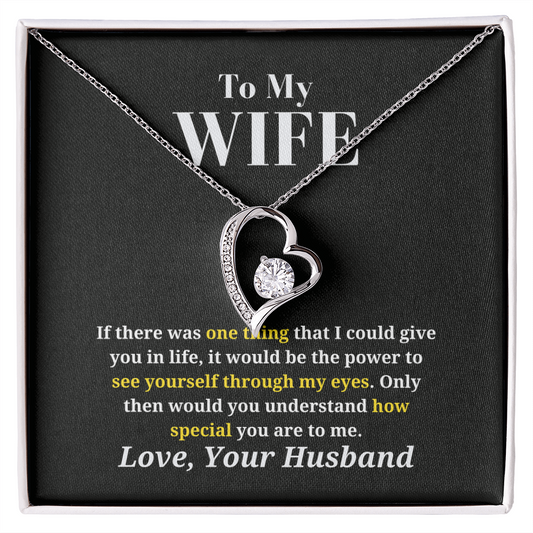 To My Wife - Dazzling Heart Necklace
