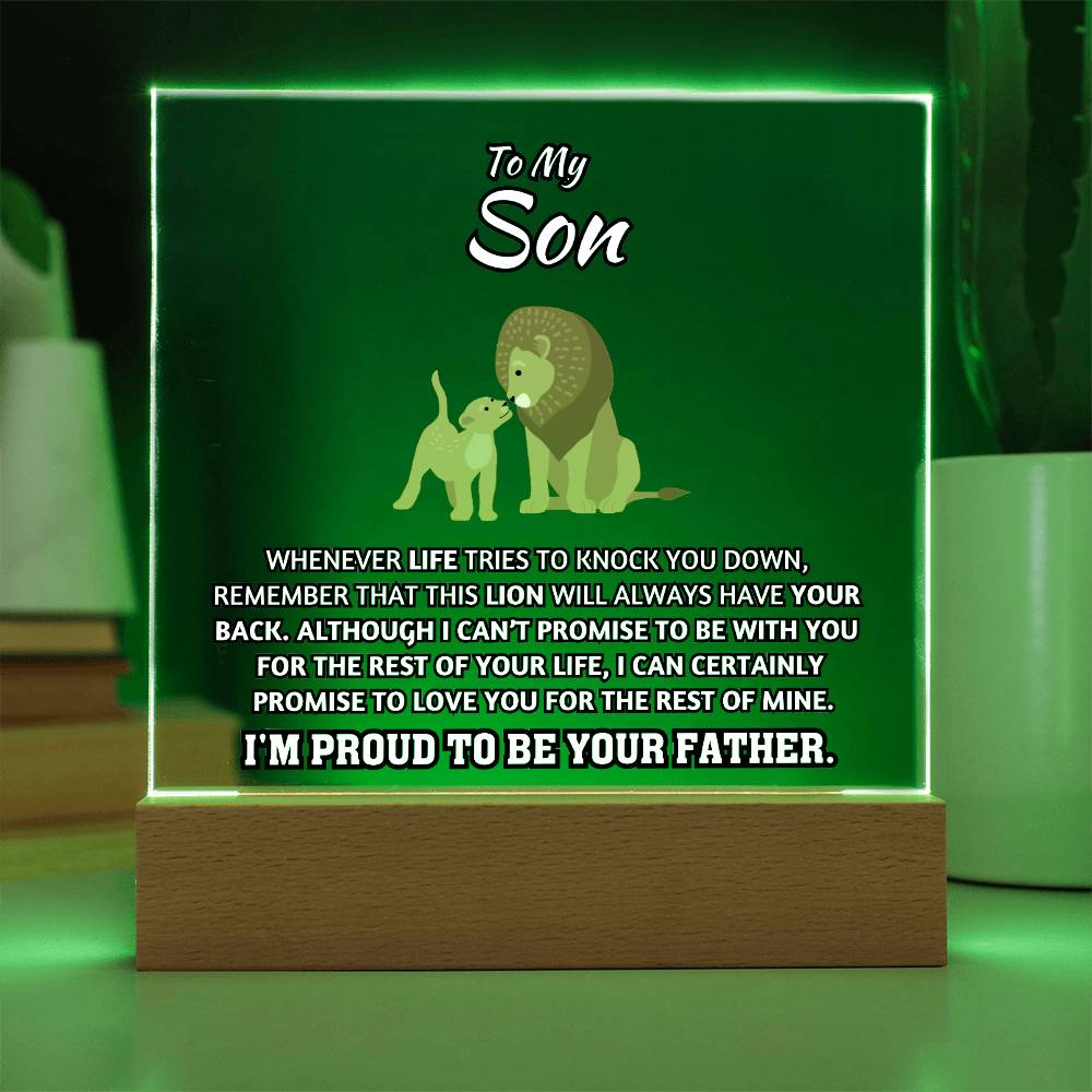 Light-Up Acrylic Plaque - Father to Son