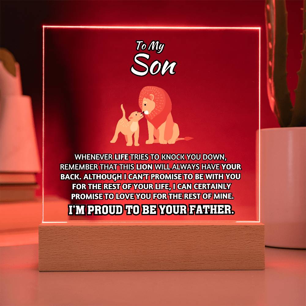 Light-Up Acrylic Plaque - Father to Son