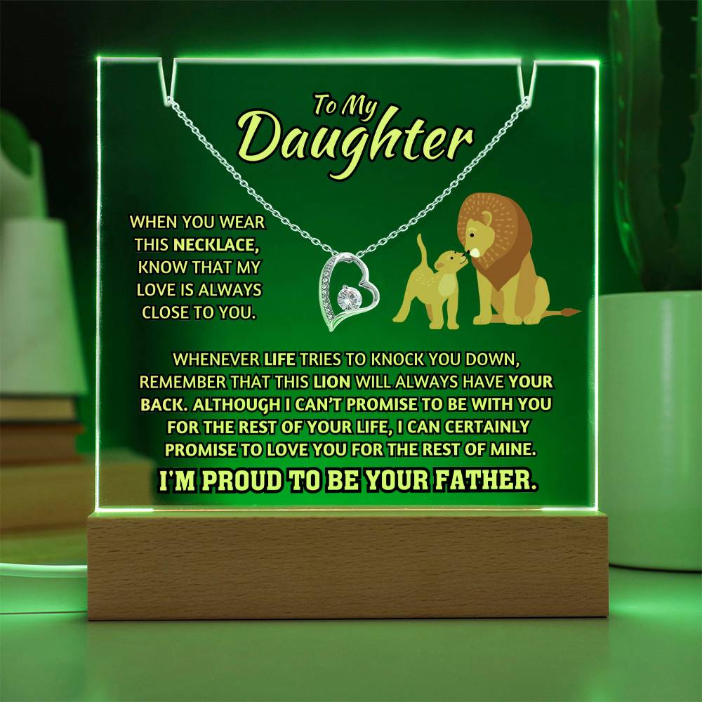 Father to Daughter Light-Up Plaque with Necklace