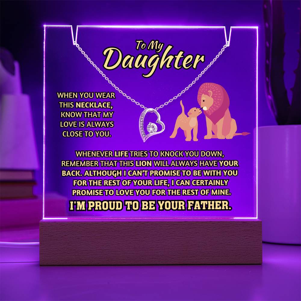 Father to Daughter Light-Up Plaque with Necklace