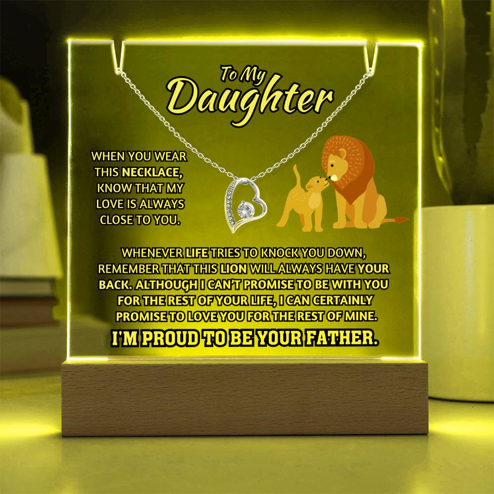 Father to Daughter Light-Up Plaque with Necklace