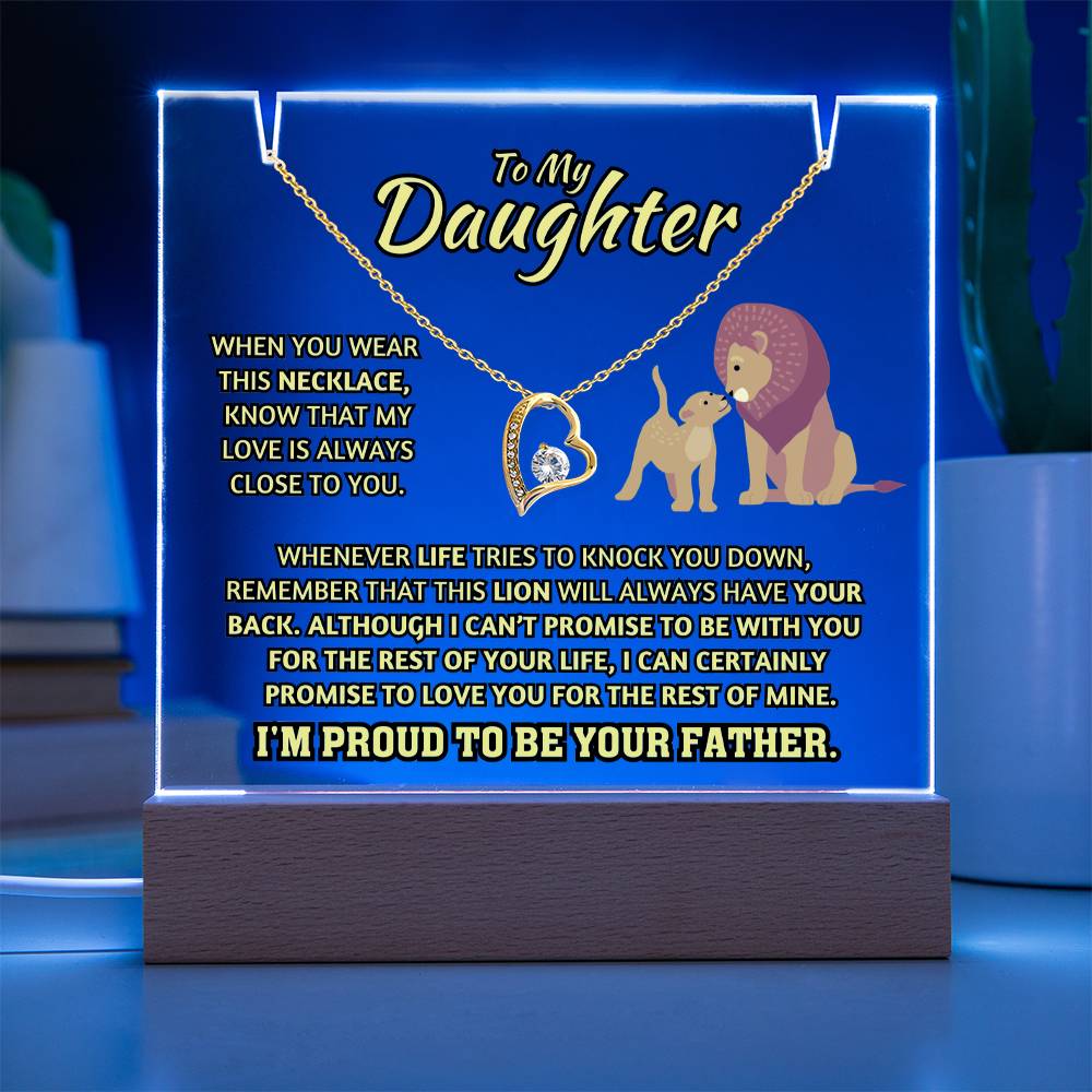 Father to Daughter Light-Up Plaque with Necklace