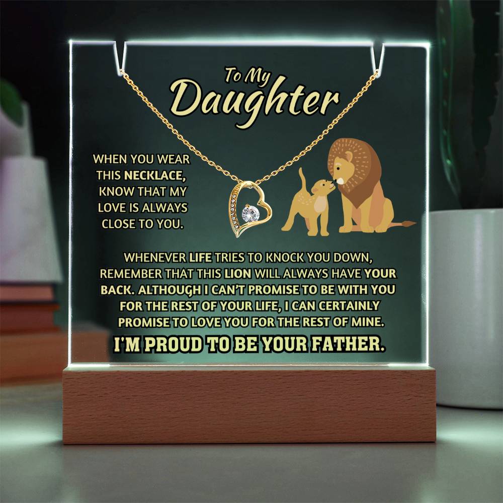 Father to Daughter Light-Up Plaque with Necklace