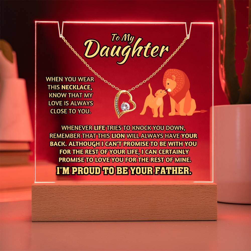 Father to Daughter Light-Up Plaque with Necklace